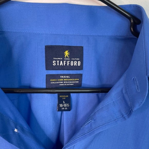 Large Blue Stafford Dress Shirt - Picture 4 of 7